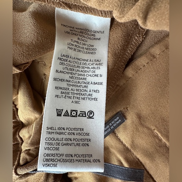 NWT Anthropologie Soft Pull-On Pants Khaki Tan Wide Leg‎ XXS - Picture 7 of 10